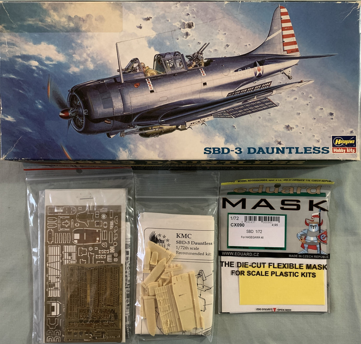 Hasegawa 1/72 SBD-3 Dauntless with aftermarket detail sets and paint mask