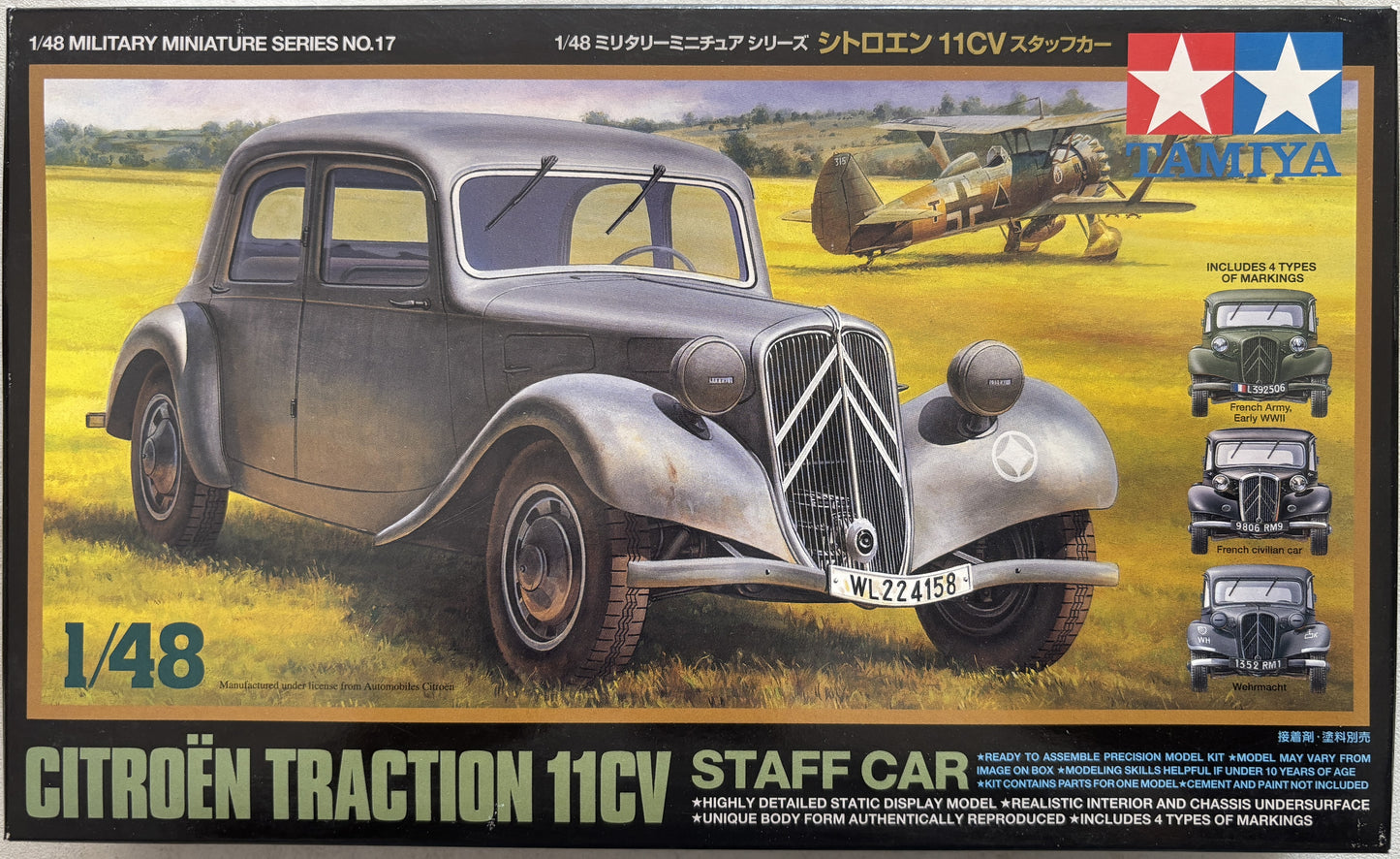 Tamiya 1/48 Citroen Traction 11CV Staff Car
