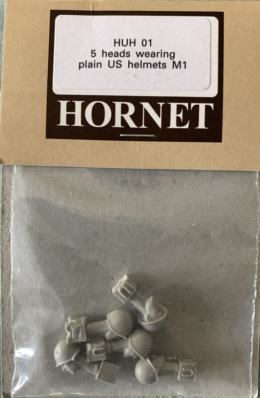 [66] Hornet 1/35 5 x Heads wearing plain US Helmets M1
