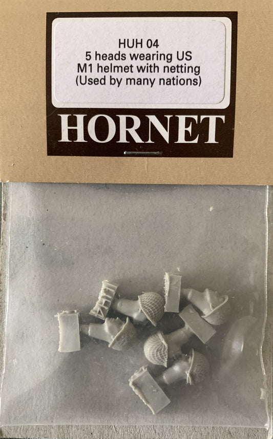 [66] Hornet 1/35 5 x Heads wearing US M1 Helmet with Netting
