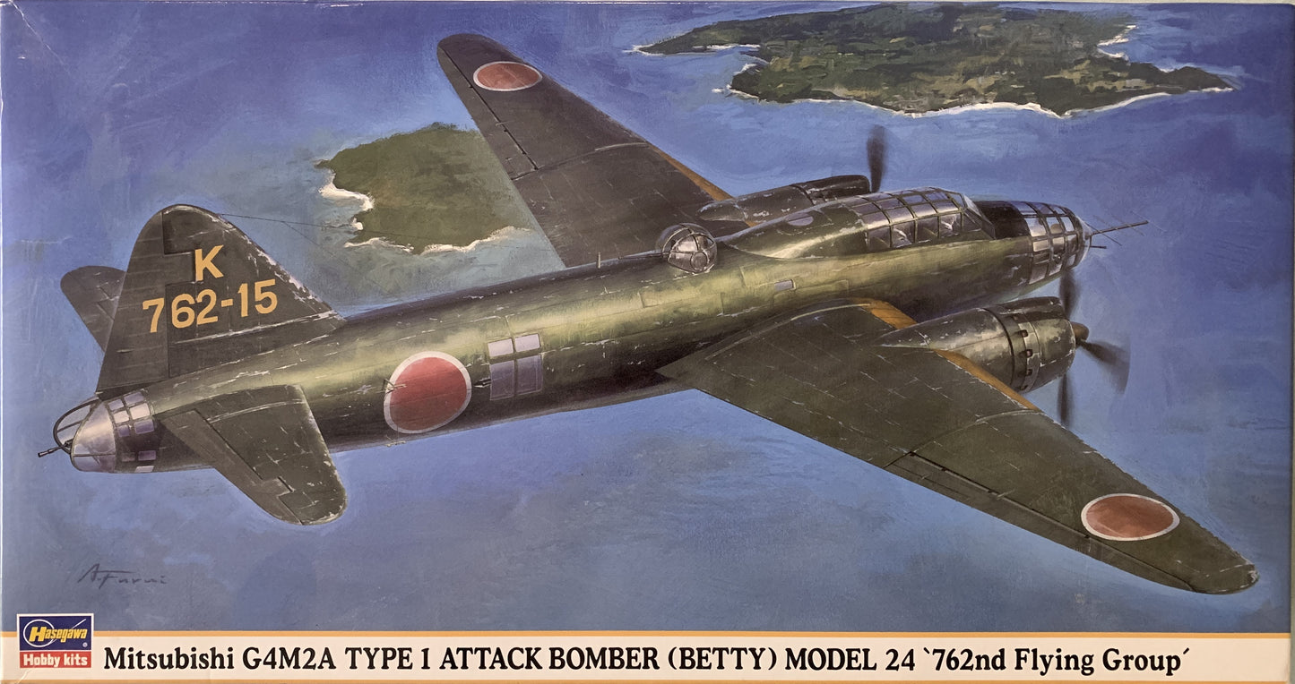 Hasegawa 1/72 Mitsubishi G4M2A Type I Attack Bomber (Betty) Model 24 "762nd Flying Group"