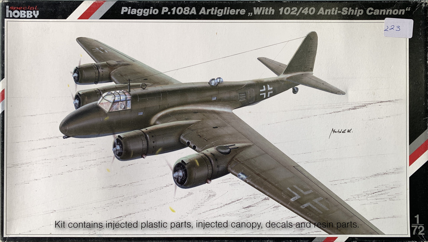 Special Hobby 1/72 Piaggio P.108A Artigliere with 102/40 Anti Ship Cannon
