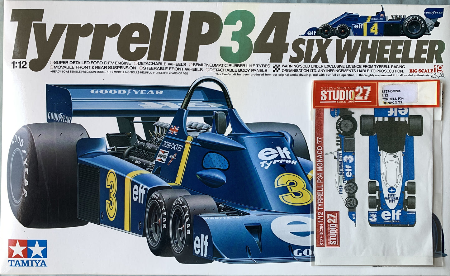 Tamiya 1/12 Tyrrell P34 Six Wheeler + Studio 27 decal sheet