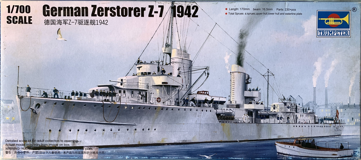 Trumpeter 1/700 German Zerstorer Z-7 1942