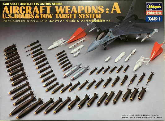 Hasegawa 1/48 Aircraft Weapons Set A: U.S Bombs & Tow Target System