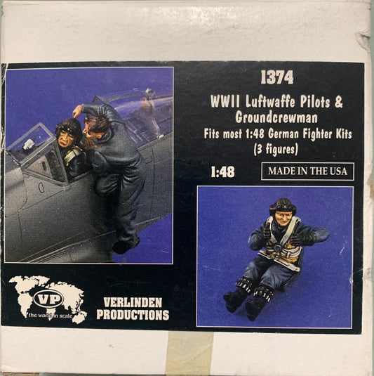 [T04] Verlinden 1/48 WWII Luftwaffe Pilots & Groundcrewman (3 figures)