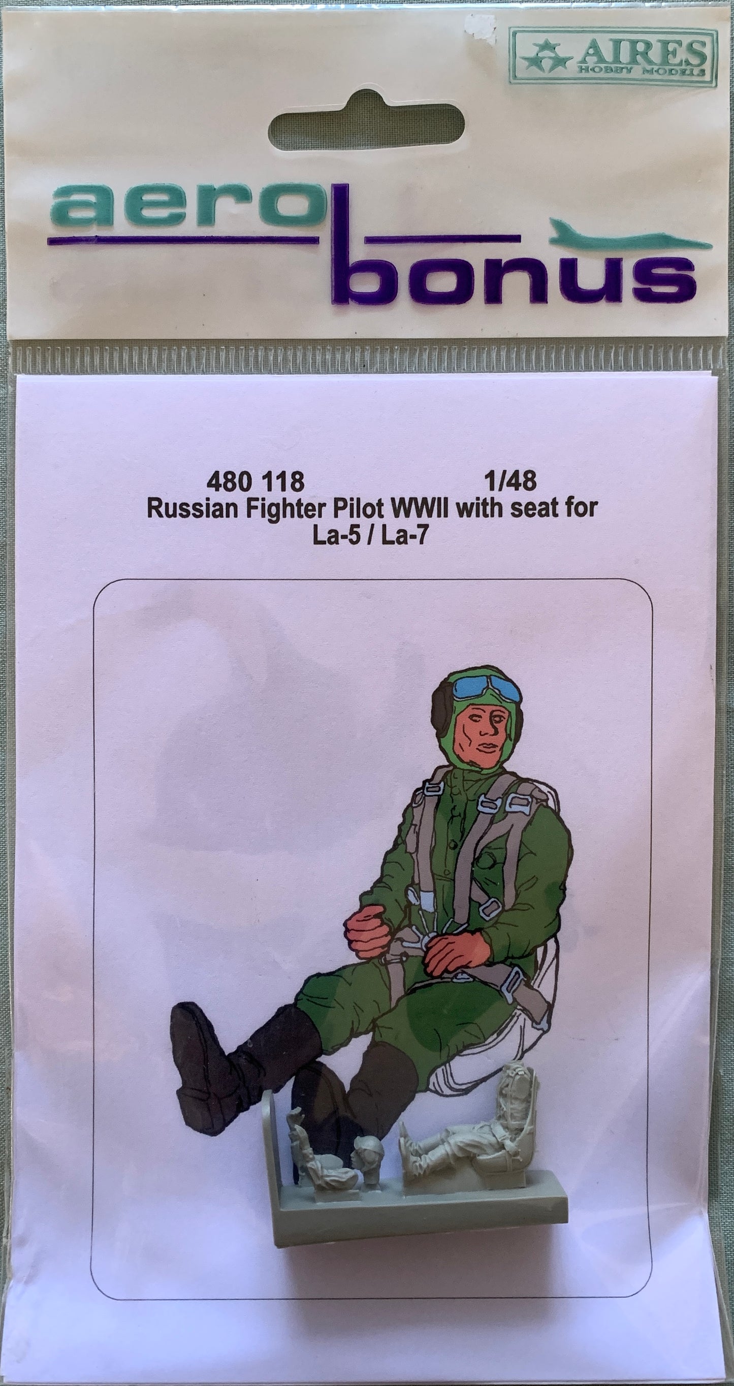 [T04] Aero Bonus 1/48 Russian WWII Pilot with seat for La-5/La-7