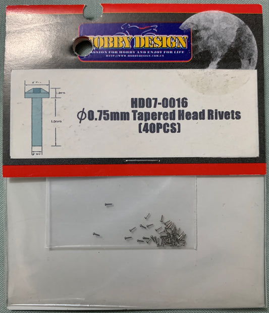 [T07] Hobby Design 1/24 0.75mm Tapered Head Rivets