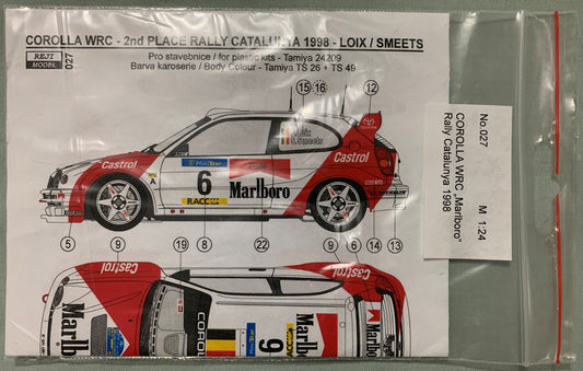 [T07] Reji Model 1/24 Corolla WRC "Marlboro" Rally Catalunya 1998