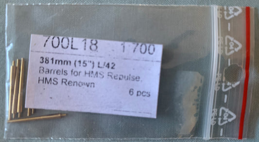 [T07] RB Model 1/700 381mm (15") L/42 Gun Barrels for HMS Repulse & HMS Renown