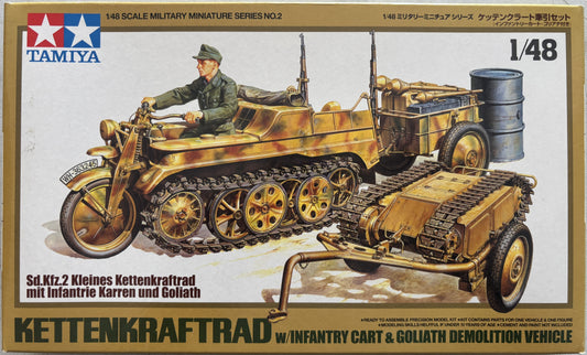 Tamiya 1/48 Kettenkraftrad w/Infantry Cart & Goliath Demolition Vehicle