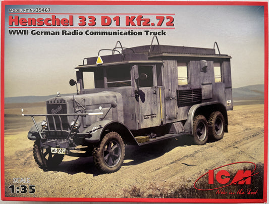 ICM 1/35  Henschel 33 D1 Kfz.72 WWII German Radio Communication Truck