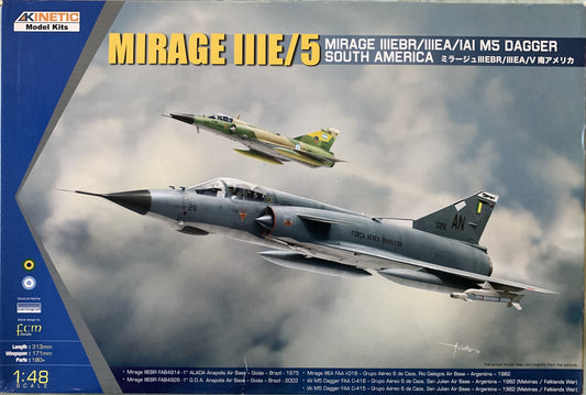 Kinetic 1/48 Mirage IIIE/5, Mirage IIIEBR/IIIEA/IAI M5 Dagger South American