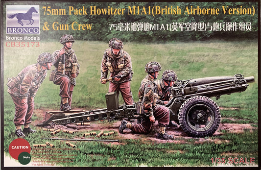 Bronco 1/35 75mm Pack Howitzer M1A1 (British Airborne Version & Gun Crew