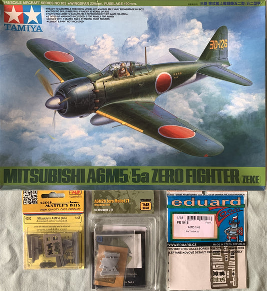 Tamiya 1/48 Mitsubishi A6M5/5a Zero Fighter (Zeke) + extras