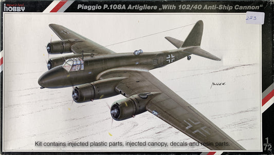 Special Hobby 1/72 Piaggio P.108A Artigliere with 102/40 Anti Ship Cannon